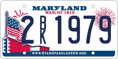 MD license plate 2BK1979