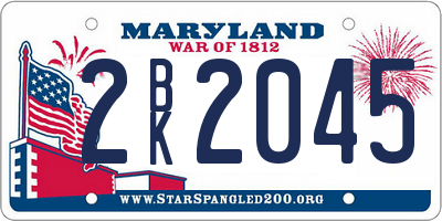 MD license plate 2BK2045