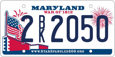 MD license plate 2BK2050