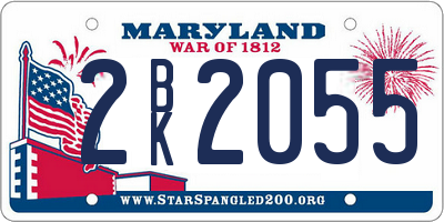 MD license plate 2BK2055