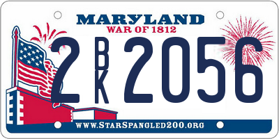 MD license plate 2BK2056