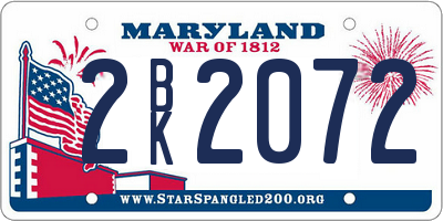 MD license plate 2BK2072