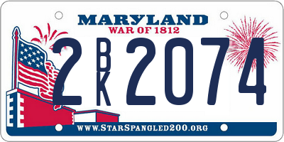 MD license plate 2BK2074