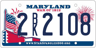 MD license plate 2BK2108
