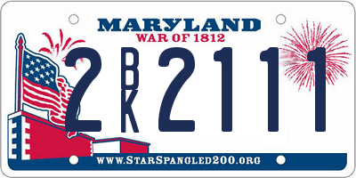 MD license plate 2BK2111