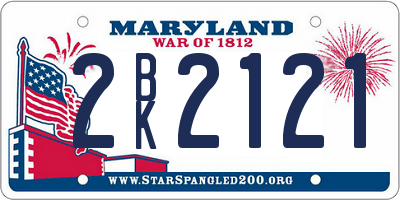 MD license plate 2BK2121