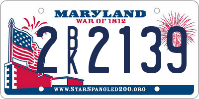 MD license plate 2BK2139