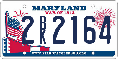MD license plate 2BK2164