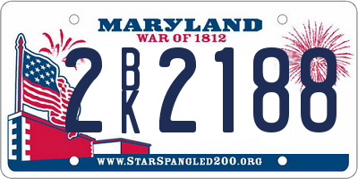 MD license plate 2BK2188