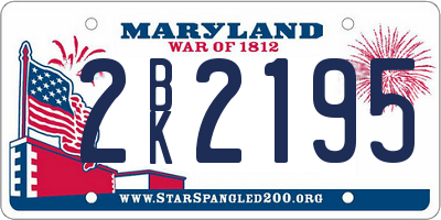 MD license plate 2BK2195