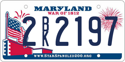 MD license plate 2BK2197