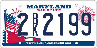 MD license plate 2BK2199