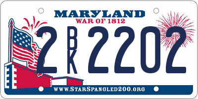 MD license plate 2BK2202