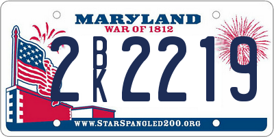 MD license plate 2BK2219