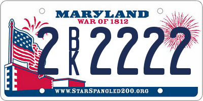 MD license plate 2BK2222