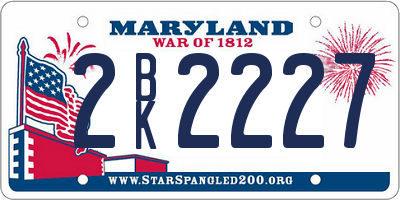 MD license plate 2BK2227