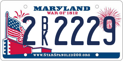 MD license plate 2BK2229