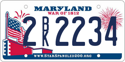 MD license plate 2BK2234