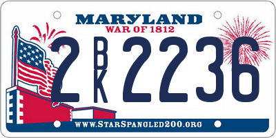 MD license plate 2BK2236
