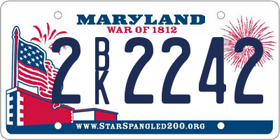 MD license plate 2BK2242
