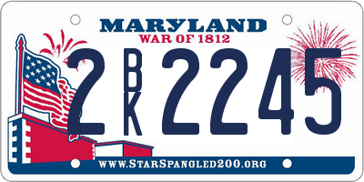 MD license plate 2BK2245