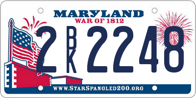 MD license plate 2BK2248