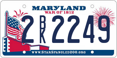 MD license plate 2BK2249