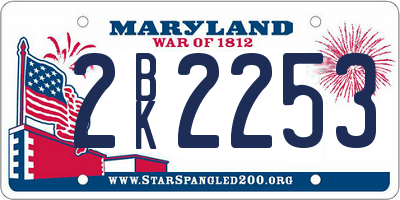 MD license plate 2BK2253