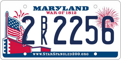 MD license plate 2BK2256