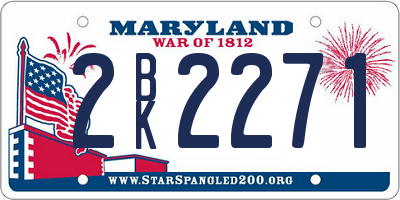 MD license plate 2BK2271