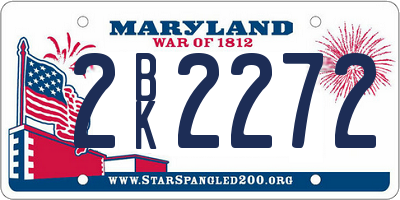 MD license plate 2BK2272
