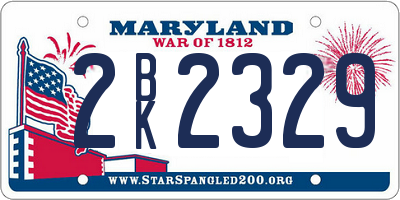 MD license plate 2BK2329