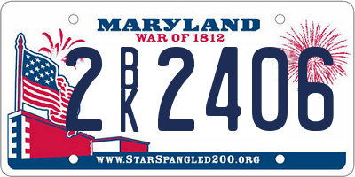 MD license plate 2BK2406