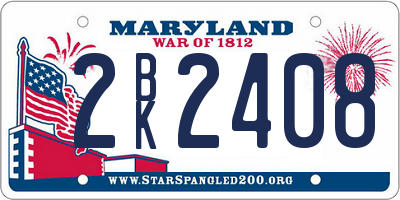 MD license plate 2BK2408