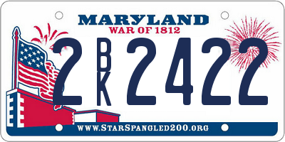 MD license plate 2BK2422