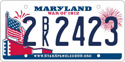MD license plate 2BK2423