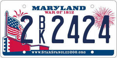 MD license plate 2BK2424