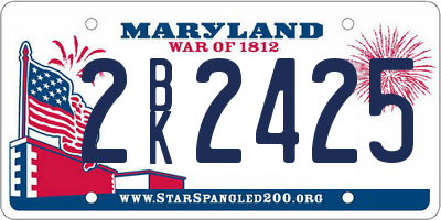 MD license plate 2BK2425