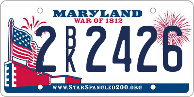 MD license plate 2BK2426
