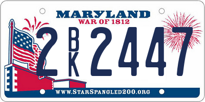 MD license plate 2BK2447
