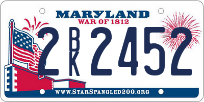 MD license plate 2BK2452