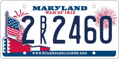 MD license plate 2BK2460