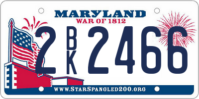 MD license plate 2BK2466