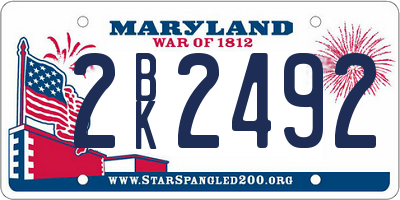 MD license plate 2BK2492