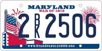 MD license plate 2BK2506