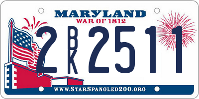 MD license plate 2BK2511