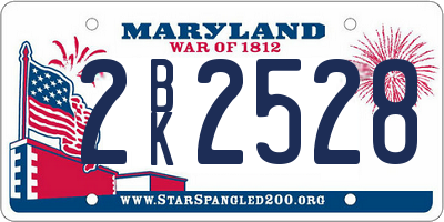 MD license plate 2BK2528