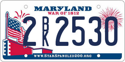 MD license plate 2BK2530