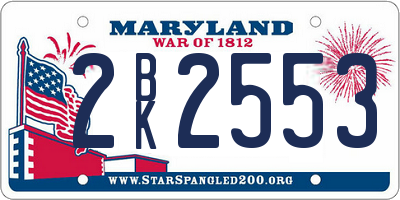 MD license plate 2BK2553