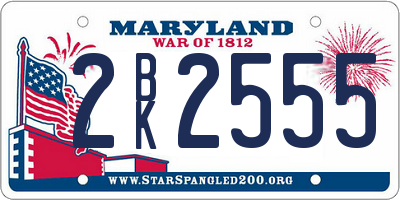 MD license plate 2BK2555
